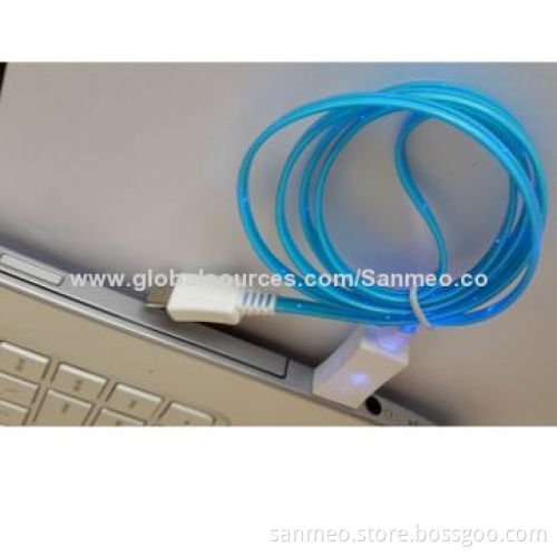LED USB Data Cable for Samsung Galaxy Note 3 with 1m Length